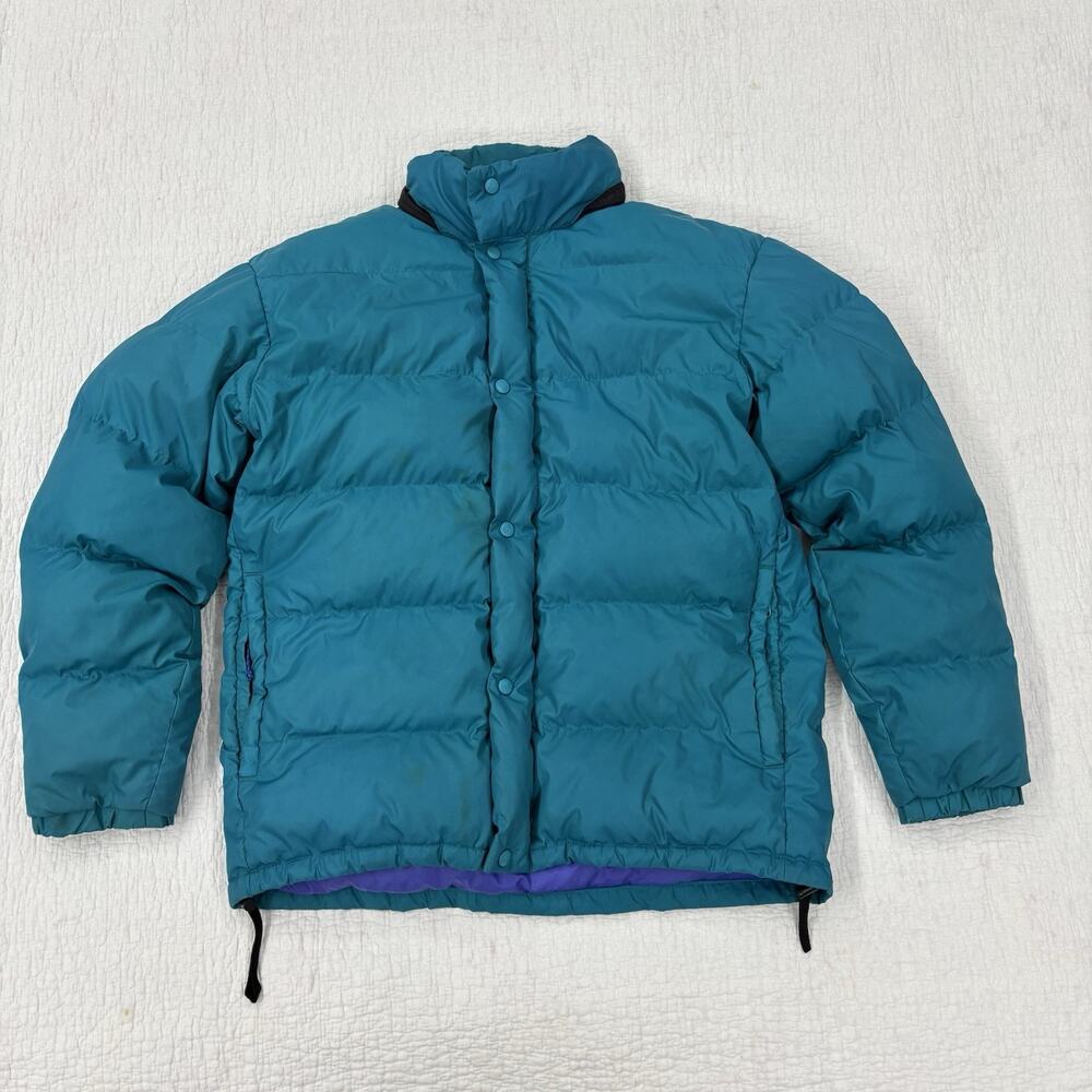 Vintage REI Mens Size Large Goose Down Puffer Jacket Teal Blue